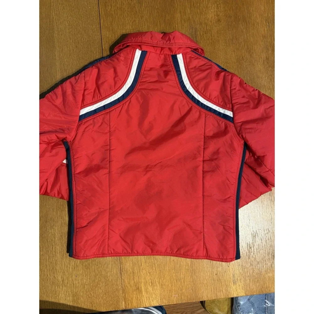 Vintage 80's Jean Claude Killy Red White Striped Nylon Ski Winter Jacket Mens 40